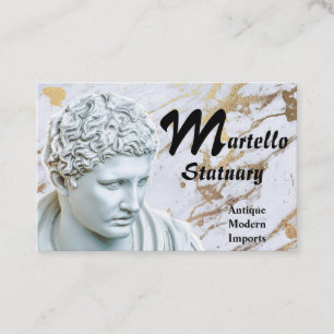 Marble Bust op Marmer en Gold Background Visitekaartje