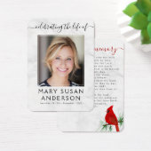 Marble Cardinaal Photo Memorial Prayer Kaart (Bureau)