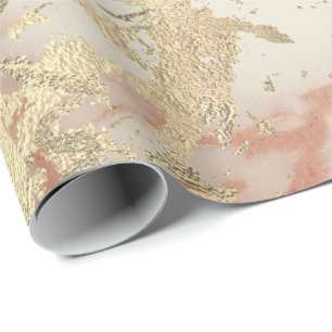 Marble Champaigne Gold Sepia Blush Metal Strokes Cadeaupapier