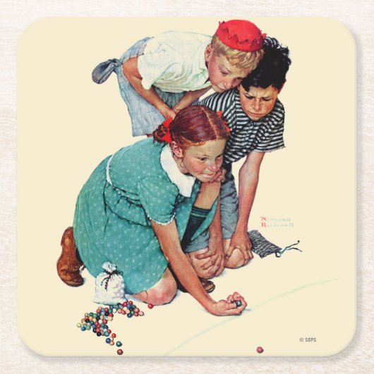 Marble Champion Vierkante Kartonnen Onderzetter (Voorkant)