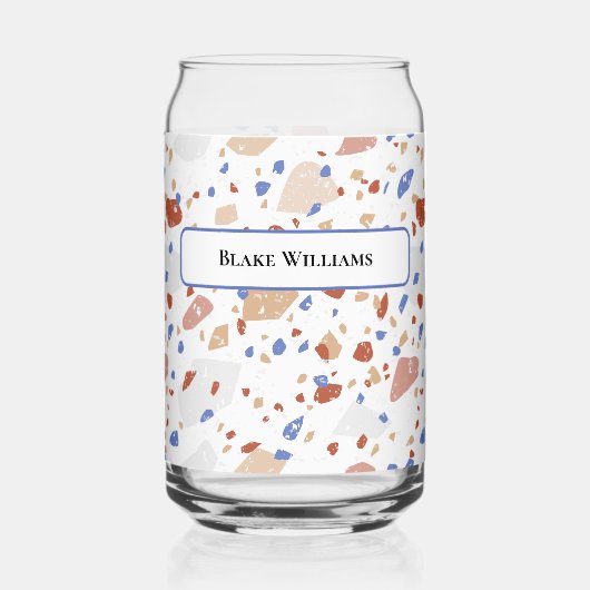 Marble Chips Retro Terrazzo Pattern Can Glass (Recto)