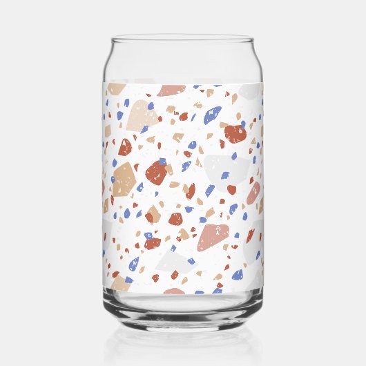 Marble Chips Retro Terrazzo Pattern Can Glass (Verso)