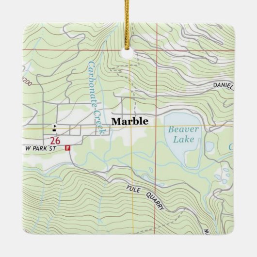 Marble Colorado Topo Map Keramisch Ornament (Achterkant)