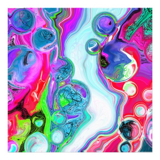 Marble Colorful Fluid Art   Foto Afdruk (Voorkant)