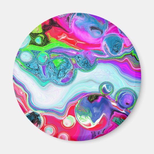 Marble Colorful Fluid Art Magneet (Voorkant)