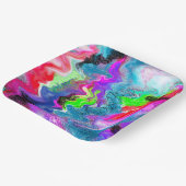 Marble Colorful Fluid Art Papieren Bordje (Gebogen)