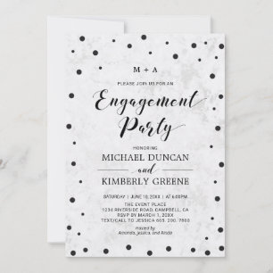 Marble & Confetti Moderne Uitnodiging Voor Verlo