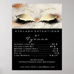 Marble Copper Gray Makeup Eyes Lashes Prices Poster