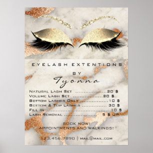 Marble Copper Gray Makeup Eyes Lashes Prices Poster