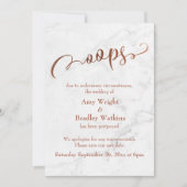 Marble Copper uitgesteld bruiloft "Oeps!" bijwerke Kaart (Voorkant)