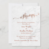 Marble Copper uitgesteld bruiloft "Whoops!" bijwer Kaart (Voorkant)