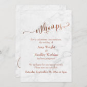 Marble Copper uitgesteld bruiloft "Whoops!" bijwer Kaart (Voorkant / Achterkant)