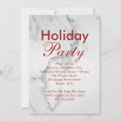 Marble Corporate Holiday Party Invitation - rouge (Devant)