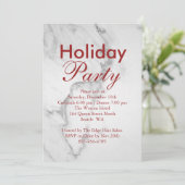 Marble Corporate Holiday Party Invitation - rouge (Debout devant)