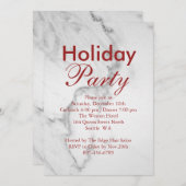 Marble Corporate Holiday Party Invitation - rouge (Devant / Derrière)