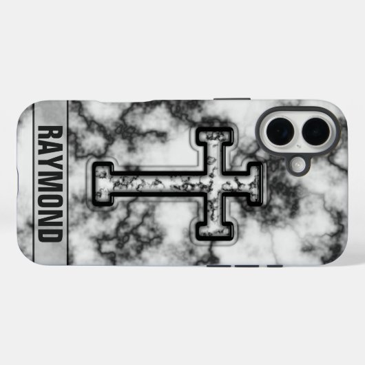 Marble Cross Custom iPhone Case (Achterkant (horizontaal))