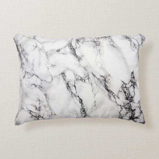 Marble Custom Brushed Polyester Pillow 16" x12" Accent Kussen (Voorkant)