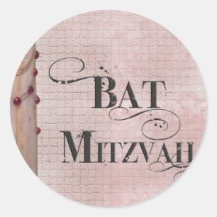 Marble design Bat Mitzvah Ronde Sticker