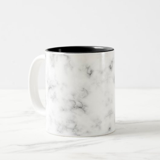 Marble Design Pattern Two Tone Mok Black (Voorkant links)