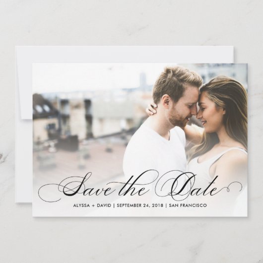 Marble Elegance | De foto bewaart de Datum Save The Date (Voorkant)