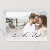 Marble Elegance | De foto bewaart de Datum Save The Date (Voorkant / Achterkant)
