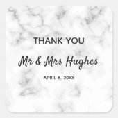 Marble elegant bruiloft bedankt vierkante sticker (Voorkant)