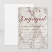 Marble Elegant Wedding Verloving Kaart (Voorkant / Achterkant)