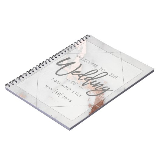 MARBLE EN METALLIC WEDING NOTEPAD NOTITIEBOEK (Linkerzijde)