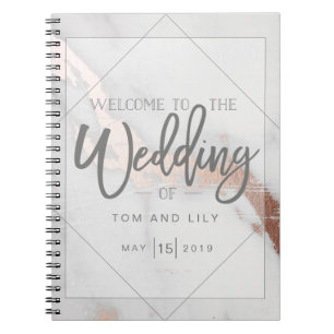MARBLE EN METALLIC WEDING NOTEPAD NOTITIEBOEK