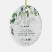 Marble Eucalyptus Moeder van de Bride Keepomwille Keramisch Ornament (Rechts)