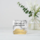 Marble Faux Gold Brushed Vierkante Visitekaartje (Staand voorkant)