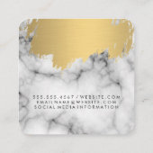 Marble Faux Gold Brushed Vierkante Visitekaartje (Achterkant)