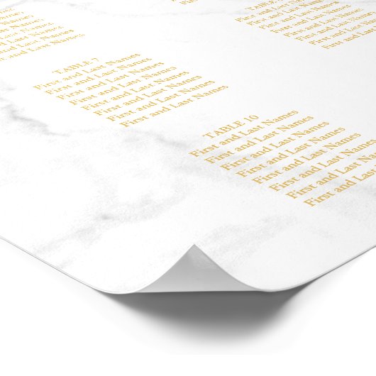 Marble+Faux Gold Script PixDezines Zitkaar Poster (Hoek)