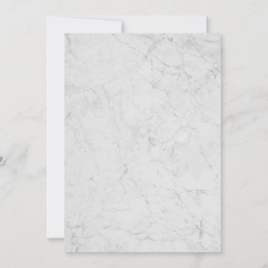 Marble Faux Rose Gold Baptême Invitation (Dos)