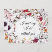 Marble Floral Wedding Bridesmaid proposal Kaart (Voorkant / Achterkant)