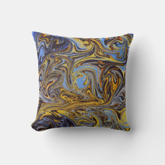Marble Forms – Blue & Gold Decorative Pillow Kussen