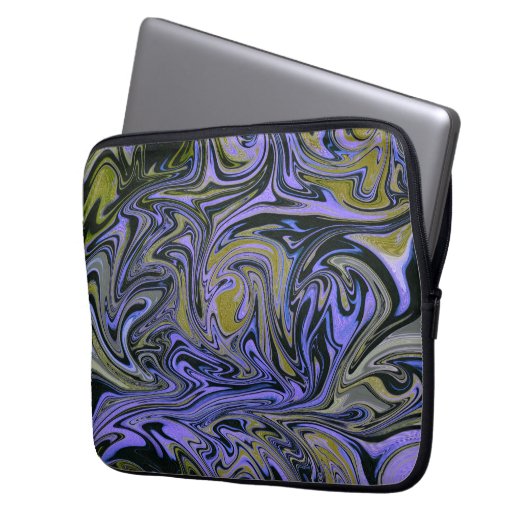 Marble Forms – Violet & Gold Mystic Energy Laptop Sleeve (Voorkant Links)