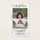 Marble Funeral Memorial Foto Sympathie Kaart gepre (Voorkant)