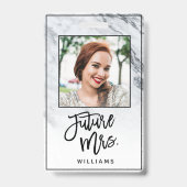 Marble Future Mrs. Bride Bachelorette Party Foto Badge (Achterkant)