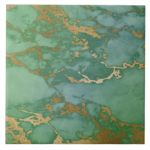 Marble Geïnspireerde Green Gold Tegel Tegeltje