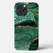 Marble Geode Gold Green Glitter Agate Case-Mate iPhone Case (Achterkant)