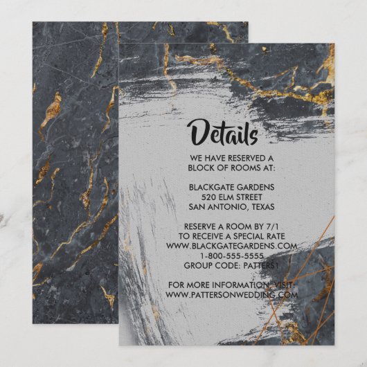 Marble Glitter Geometric Enclosure Kaart (Voorkant / Achterkant)