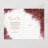 Marble Glitter Hartelijk dank, Burgundy Gold ID644 Aankondigingskaart (Achterkant)