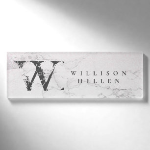 Marble Glitter Luxury monogram Naambadge