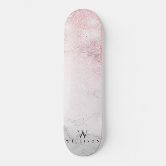 Marble Glitter Personalized Skateboard (Voorkant)