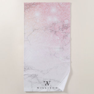 Marble Glitter Personalized Strandlaken