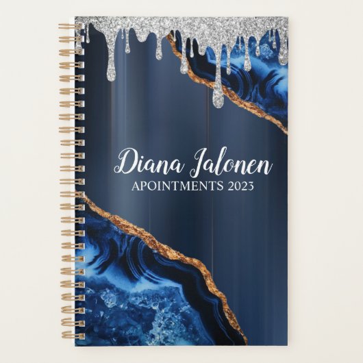 Marble Glitter Pink Silver 2023 Planner (Voorkant)