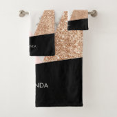 Marble Glitter Roos Mosaic Bad Handdoek (Insitu)