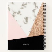 Marble Glitter Roos Mosaic Notitieboek (Achterkant)