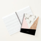 Marble Glitter Roos Mosaic Notitieboek (Binnen)